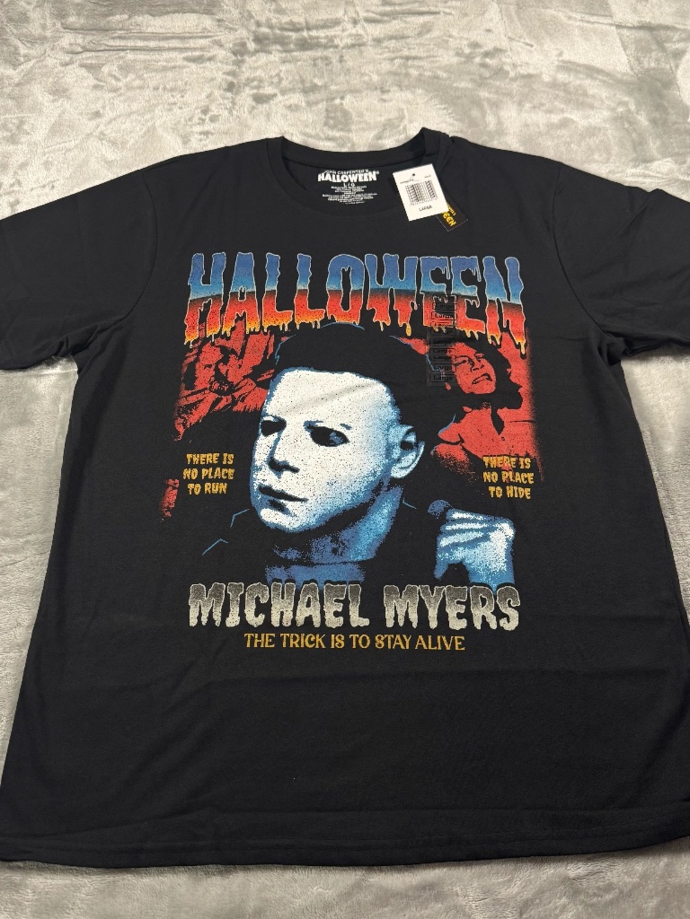 Halloween Michael Myers Graphic T-Shirt Large Horror Movie Tee NWT Black